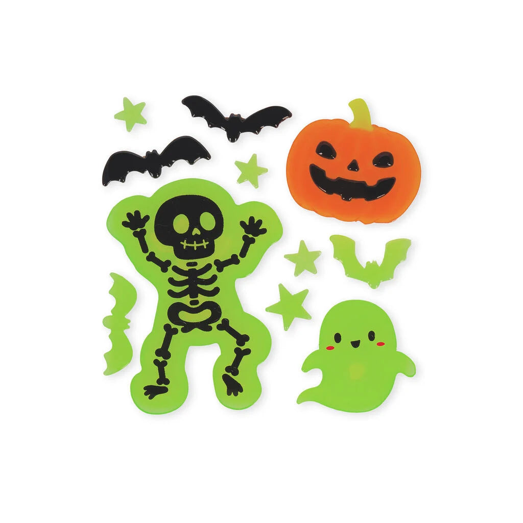 Legami Halloween - Set di 11 Adesivi Skeleton in Gel Fosforescenti per Finestre - Windo-Glow - Halloween