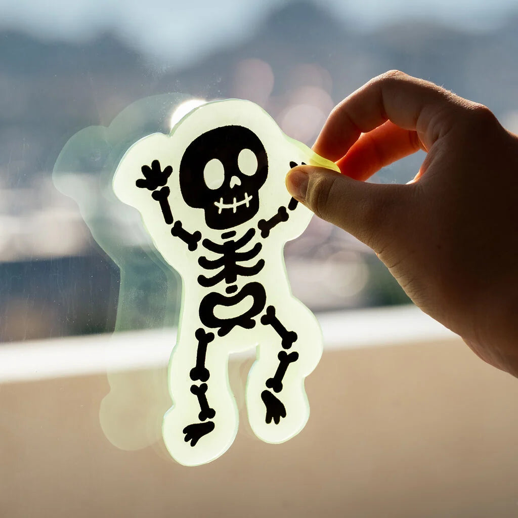 Legami Halloween - Set di 11 Adesivi Skeleton in Gel Fosforescenti per Finestre - Windo-Glow - Halloween