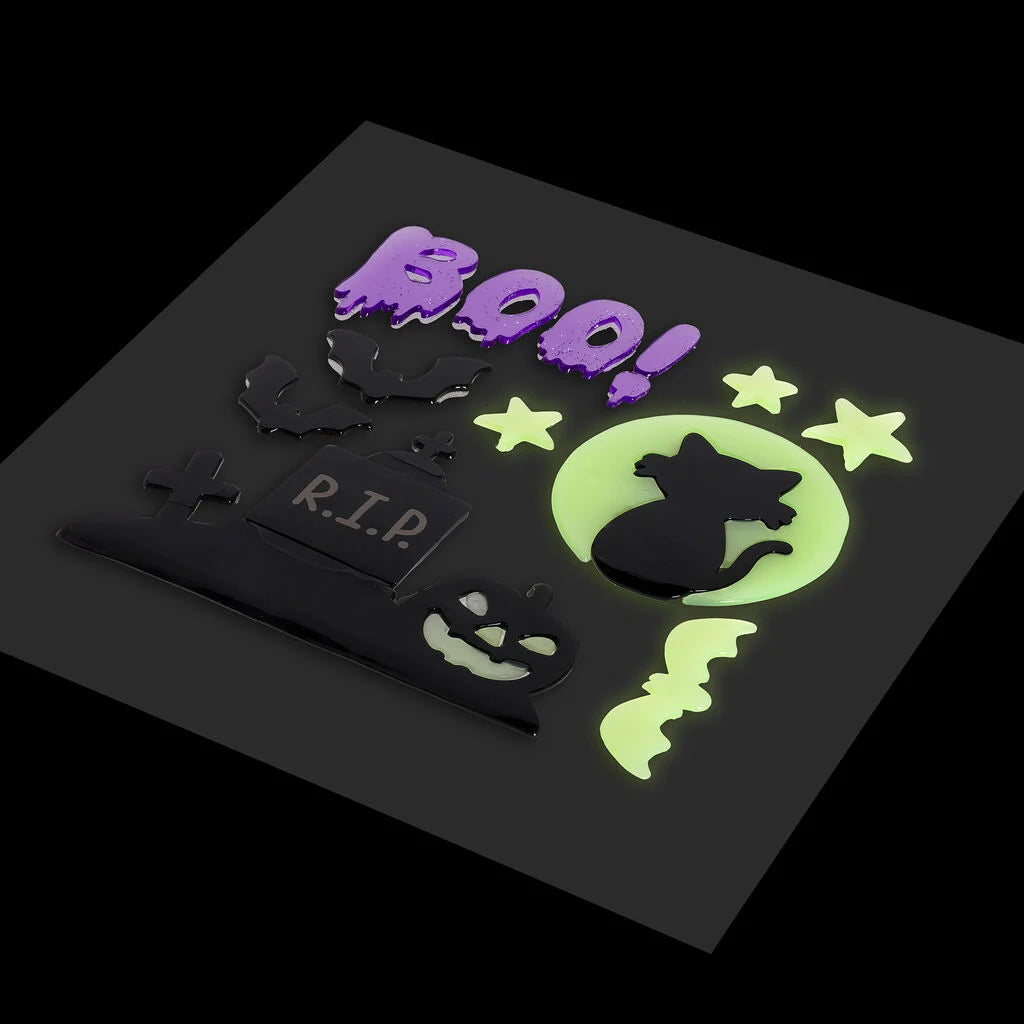 Legami Halloween - Set di 13 Adesivi in Gel Fosforescenti per Finestre - Windo-Glow - Gatto Nero