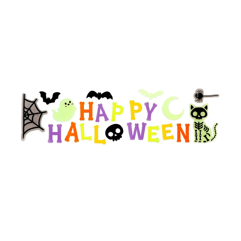 Legami Halloween - Set di 29 Adesivi in Gel Fosforescenti per Finestre - Windo-Glow - Happy Halloween