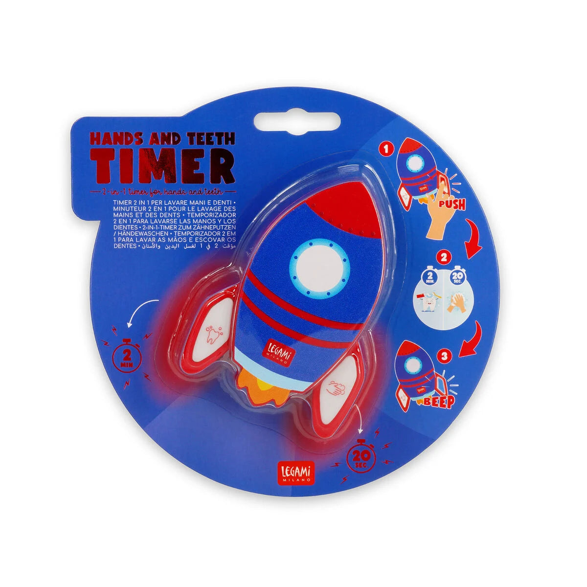LEGAMI - Hands and Teeth Timer - 2-in-1 Timer for Washing Hands - Space
