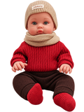 MINIKANE - Augustin – Bambolotto 47 cm con Abiti Invernali Beige | Les Bambinis