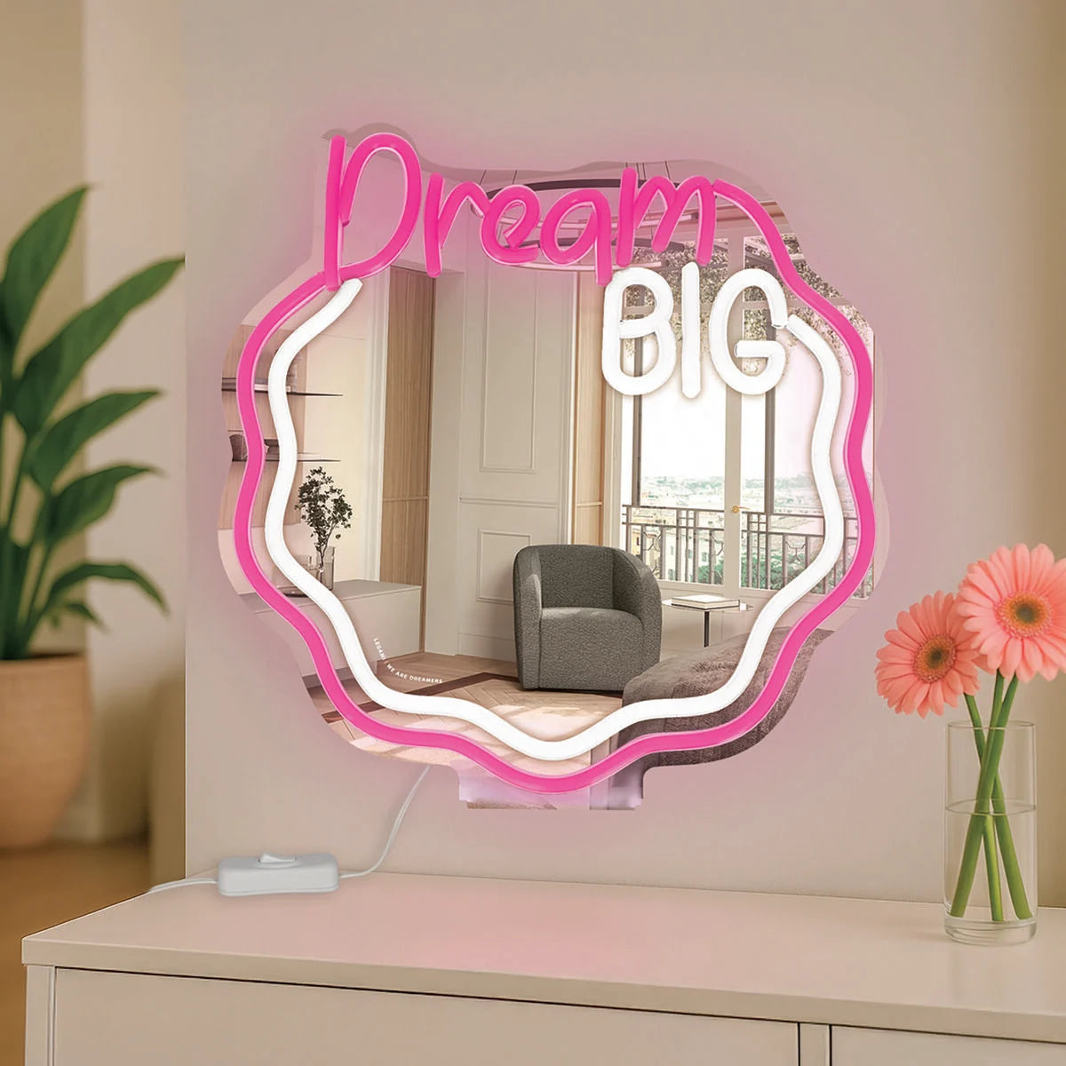 LEGAMI - It's a Sign - Mirror Neon-Effect LED Light - Dream Big