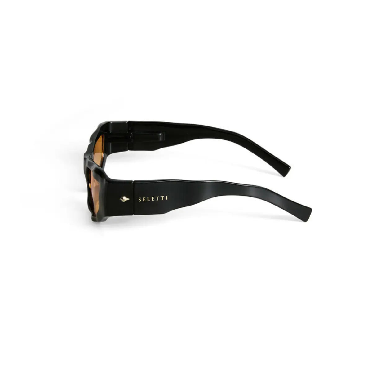 SELETTI X OKKIA - Occhiali da sole Colorado - Montatura nera - Lenti sfumate gialle - Finitura lucida