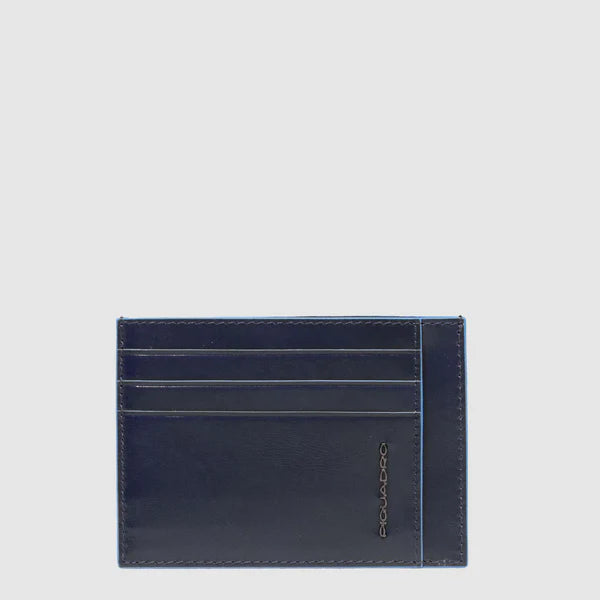 PIQUADRO - Portacarte di credito uomo sottile in pelle, schermato con protezione RFID