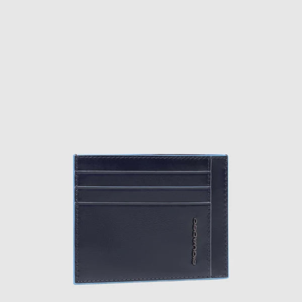 PIQUADRO - Portacarte di credito uomo sottile in pelle, schermato con protezione RFID