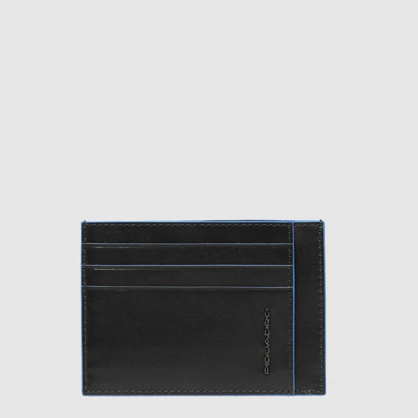 PIQUADRO - Portacarte di credito uomo sottile in pelle, schermato con protezione RFID