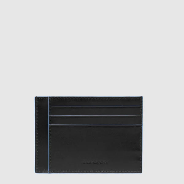 PIQUADRO - Portacarte di credito uomo sottile in pelle, schermato con protezione RFID
