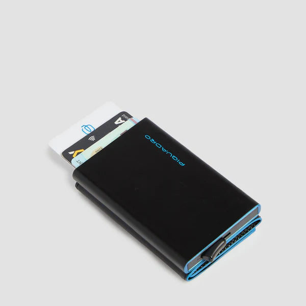 Piquadro Portafoglio Compatto Uomo in Metallo e Pelle con Portacarte Automatico e RFID | PP5585B2BLR