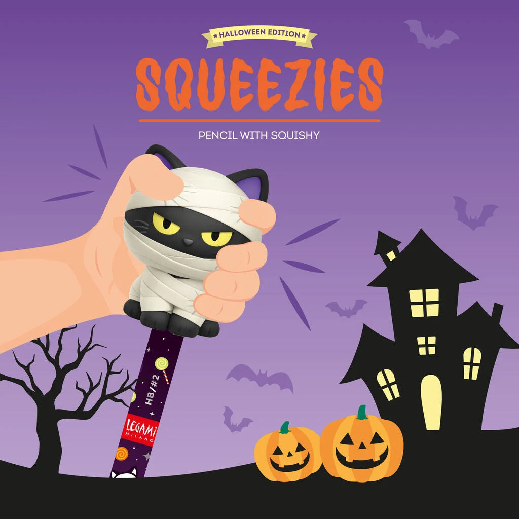 Legami Halloween - Matita Antistress con Gattino Mummia - Squeezies - Halloween