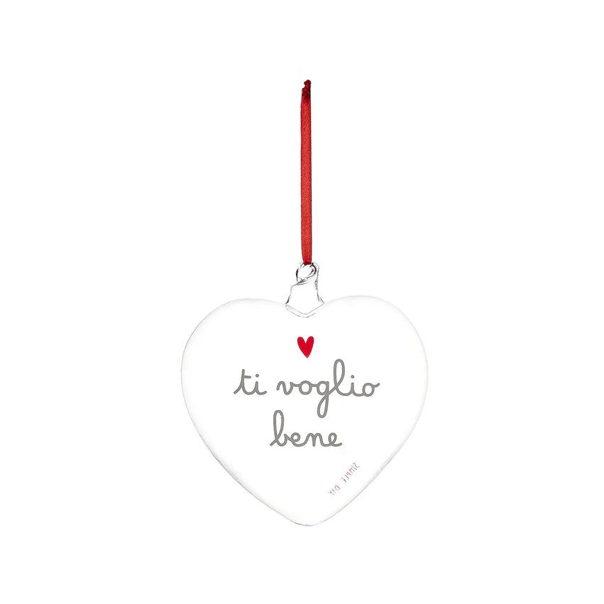 SIMPLE DAY - Pallina Decorativa in Vetro Borosilicato – Decoro Ti voglio bene | 15 cm