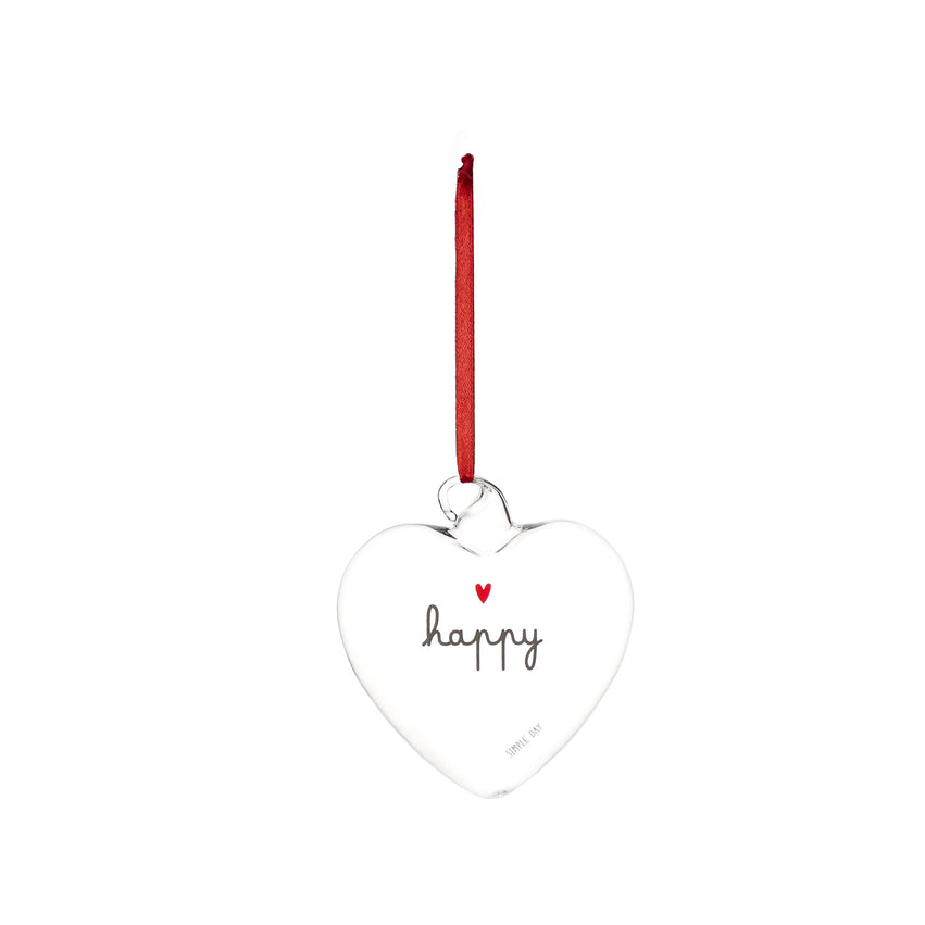 Simple Day Pallina a Cuore in Vetro Borosilicato 11 cm - Happy