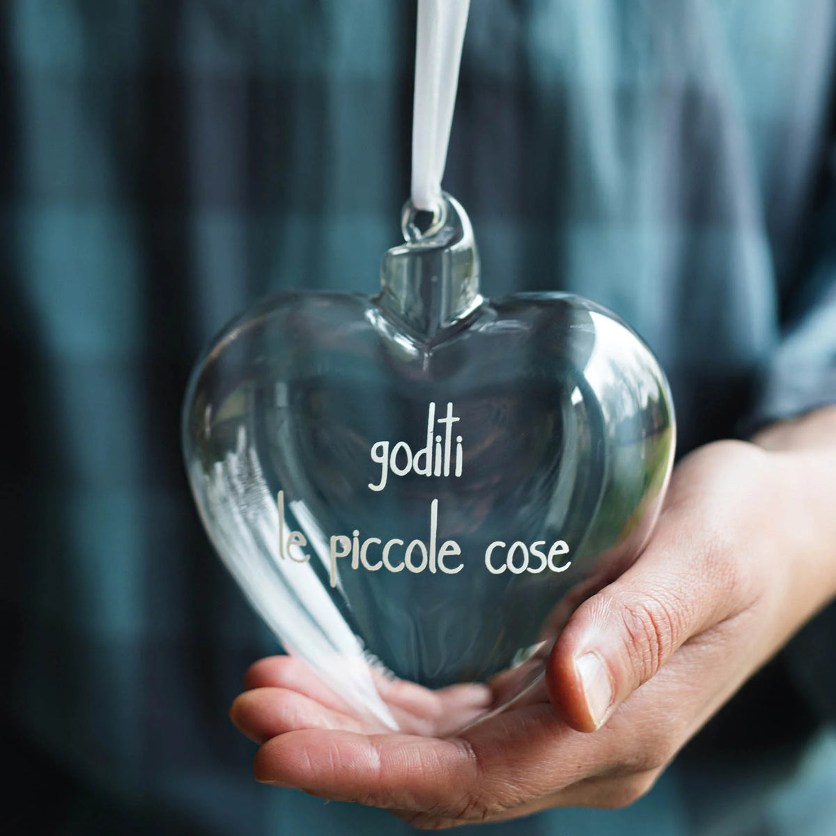Simple Day Pallina a Cuore in Vetro Borosilicato 11 cm - Goditi le piccole cose