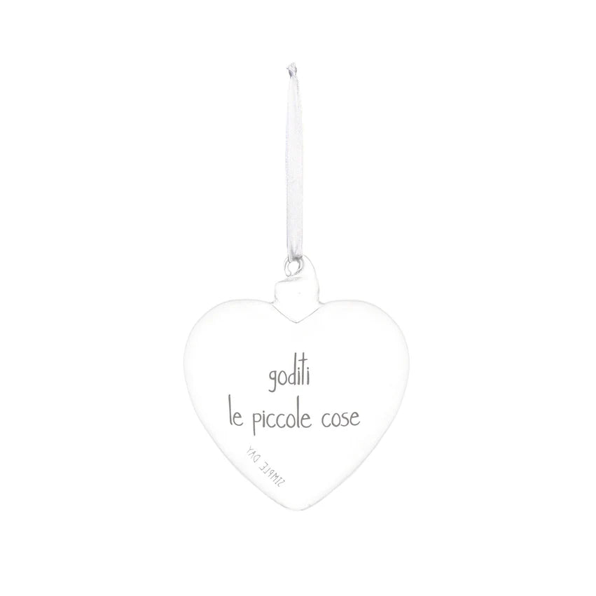 Simple Day Pallina a Cuore in Vetro Borosilicato 11 cm - Goditi le piccole cose