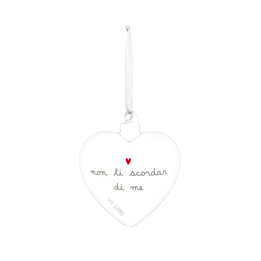 Simple Day Pallina a Cuore in Vetro Borosilicato 11 cm - Non ti scordar di me