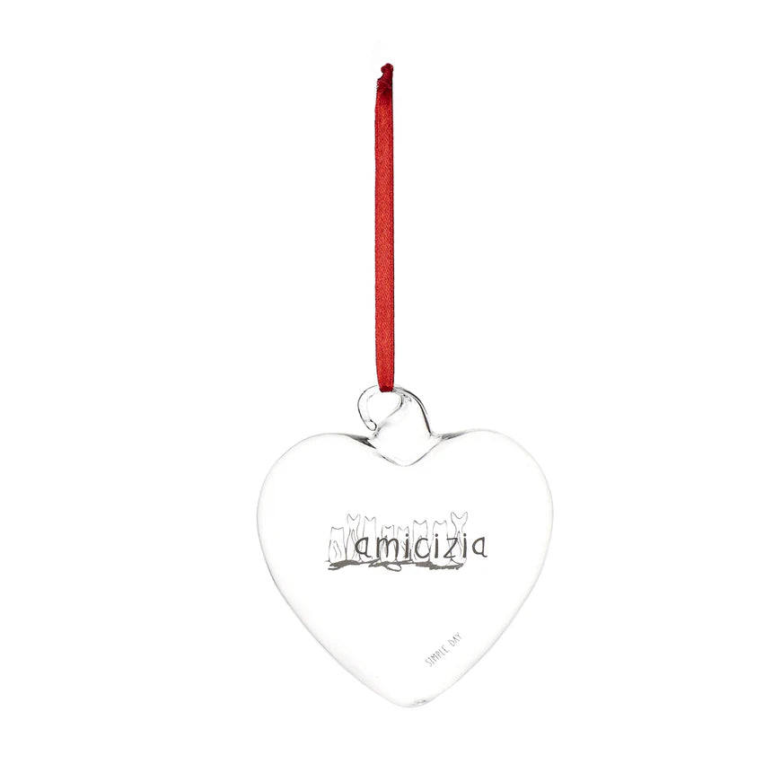 SIMPLE DAY - Pallina Decorativa in Vetro Borosilicato – Decoro Amicizia | 11 cm
