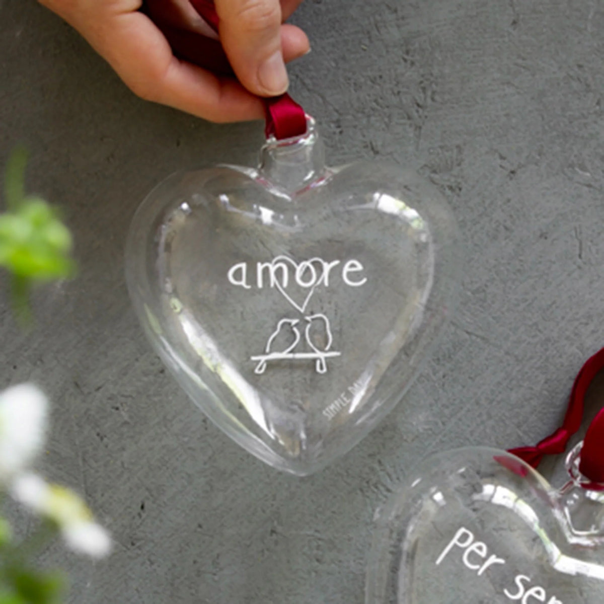 Simple Day Pallina a Cuore in Vetro Borosilicato 11 cm - Amore