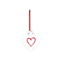 Simple Day Pallina a Cuore in Vetro Borosilicato 11 cm - Cuore Graffiti Rosso