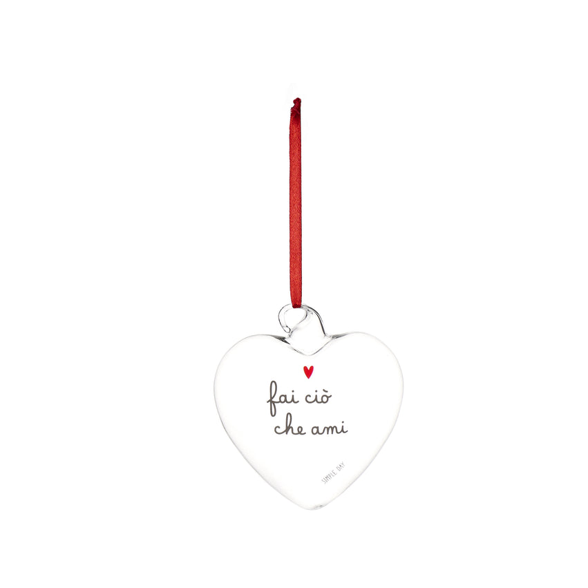Simple Day Pallina a Cuore in Vetro Borosilicato 11 cm - Fai ciò che ami