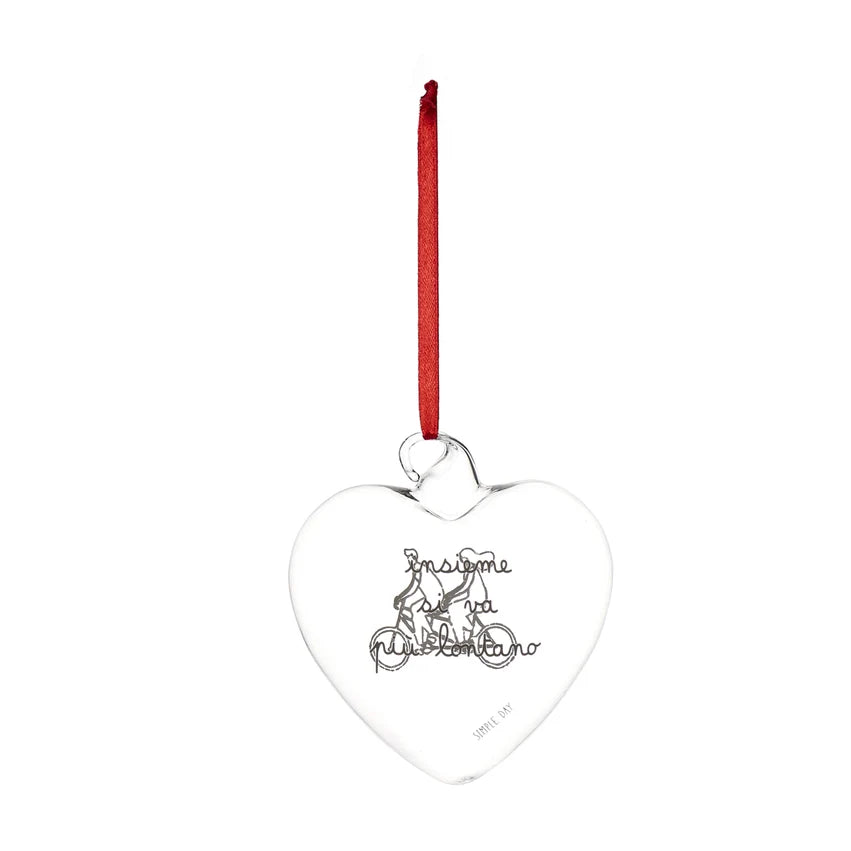 Simple Day Pallina a Cuore in Vetro Borosilicato 11 cm - Insieme si va più lontano