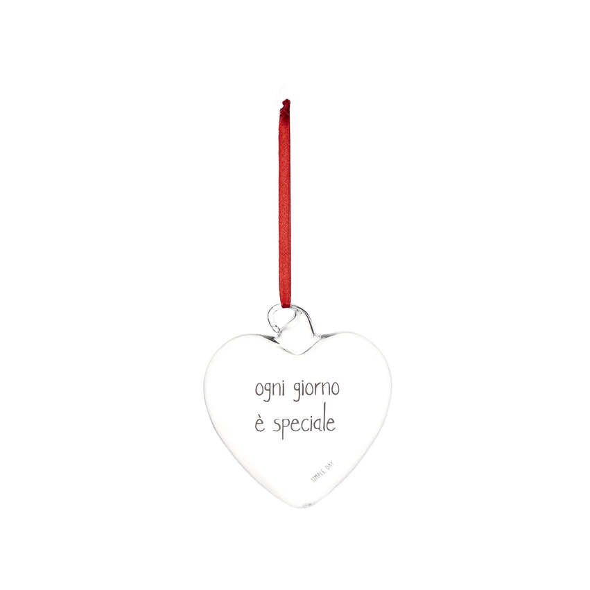 Simple Day Pallina a Cuore in Vetro Borosilicato 11 cm - Ogni giorno è speciale