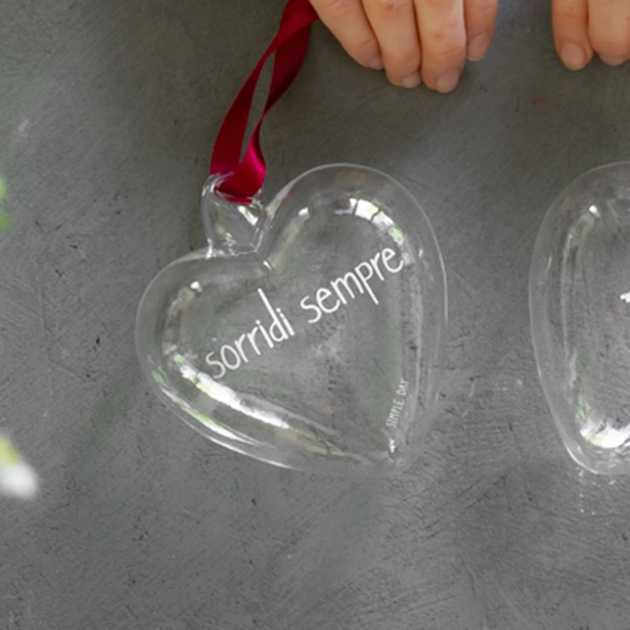 SIMPLE DAY - Pallina Decorativa in Vetro Borosilicato – Decoro Sorridi sempre | 11 cm