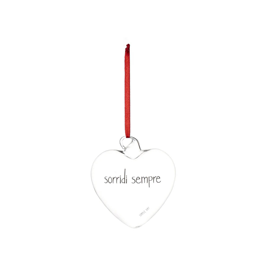 SIMPLE DAY - Pallina Decorativa in Vetro Borosilicato – Decoro Sorridi sempre | 11 cm