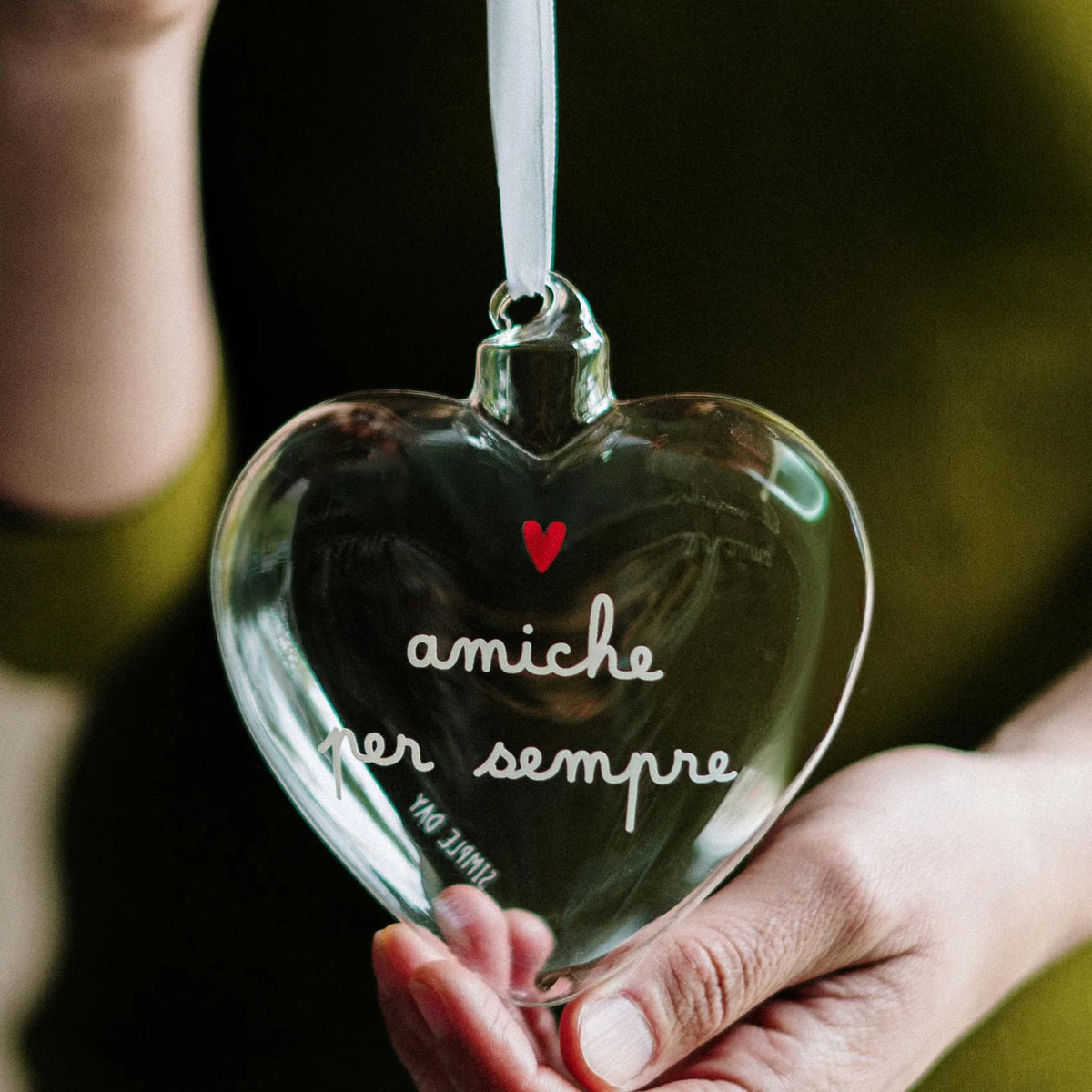 Simple Day Pallina cuore in vetro borosilicato Amiche per sempre 11 cm