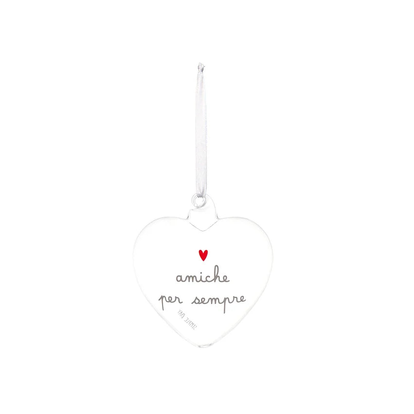 Simple Day Pallina cuore in vetro borosilicato Amiche per sempre 11 cm