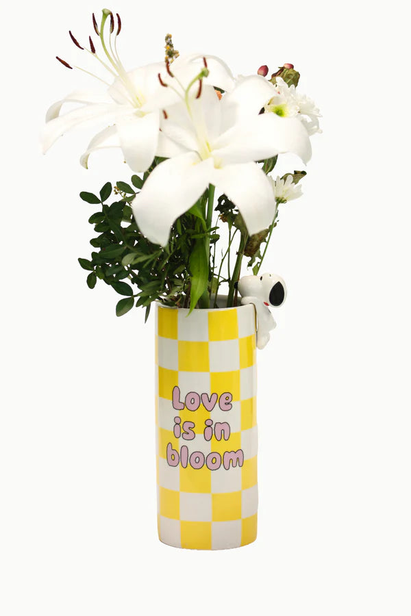 BLOGO VASO SNOOPY LOVE IS IN BLOOM YELLOW