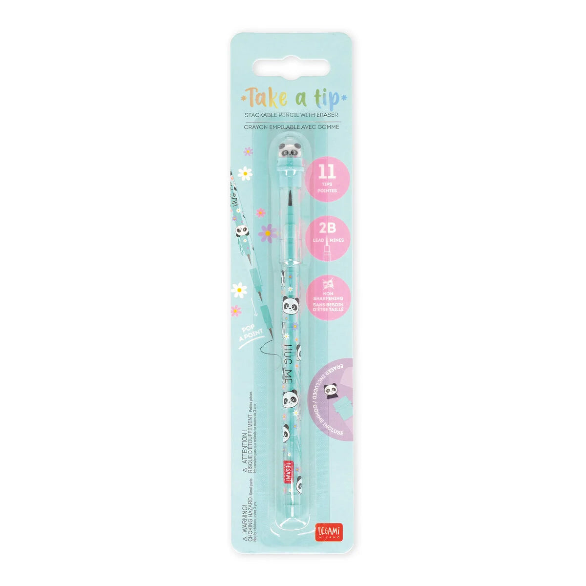 LEGAMI - Take a Tip - Matita Impilabile con Gomma - Panda