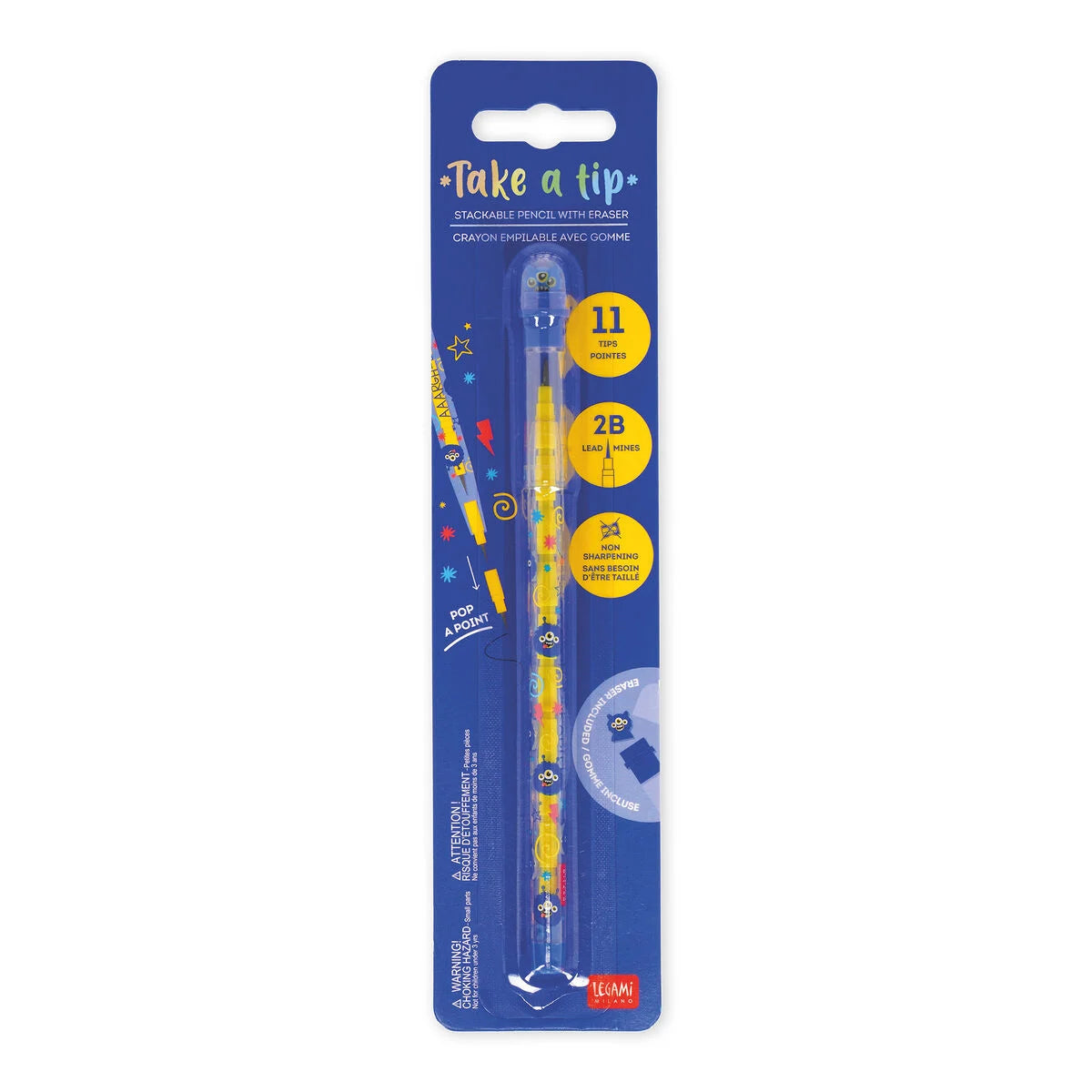 LEGAMI - Take a Tip - Matita Impilabile con Gomma - Monster