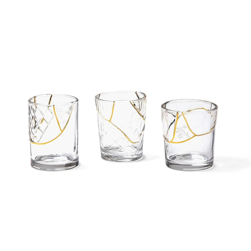 Seletti "Kintsugi" Bicchiere in Vetro n°3 - ø cm 8,5 h.10