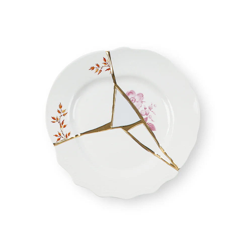 SELETTI PIATTO DESSERT IN PORCELLANA KINTSUGI 02