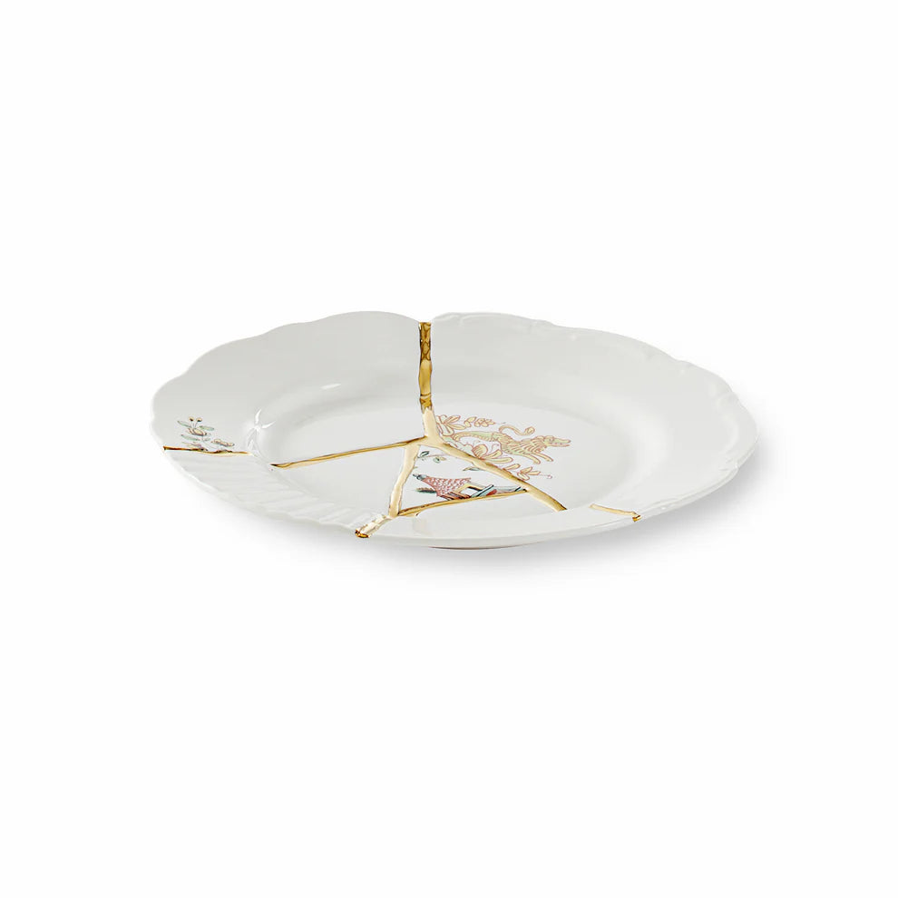 SELETTI PIATTO DA FRUTTA IN PORCELLANA Cm.21 h.2,8 "KINTSUGI-n'3"