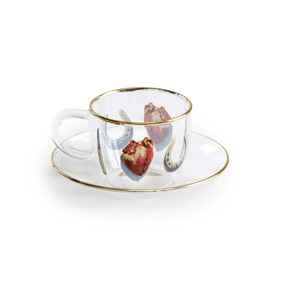 Seletti SET CAFFE IN VETRO "TOILETPAPER" -I LOVE YOU