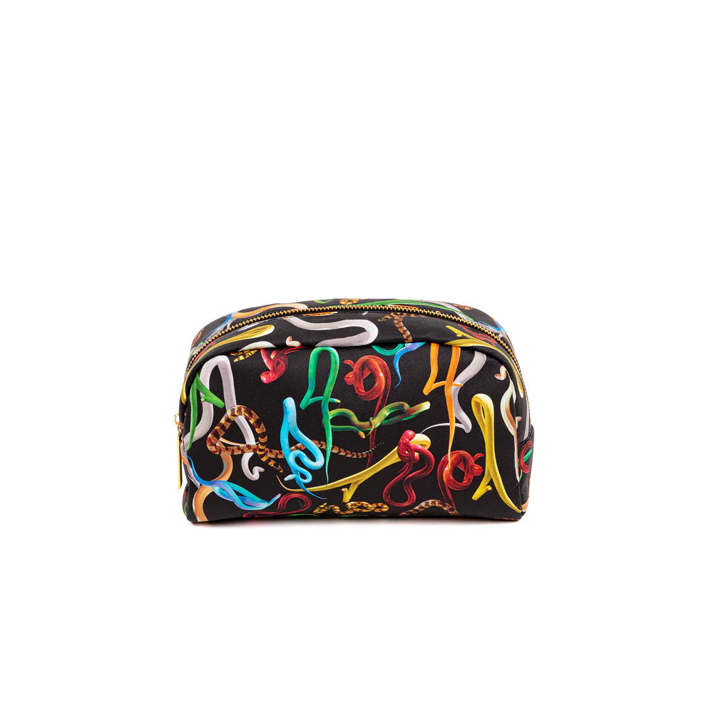 SELETTI - BEAUTY-CASE IN PU STAMPATO"TOILETPAPER" SNAKES