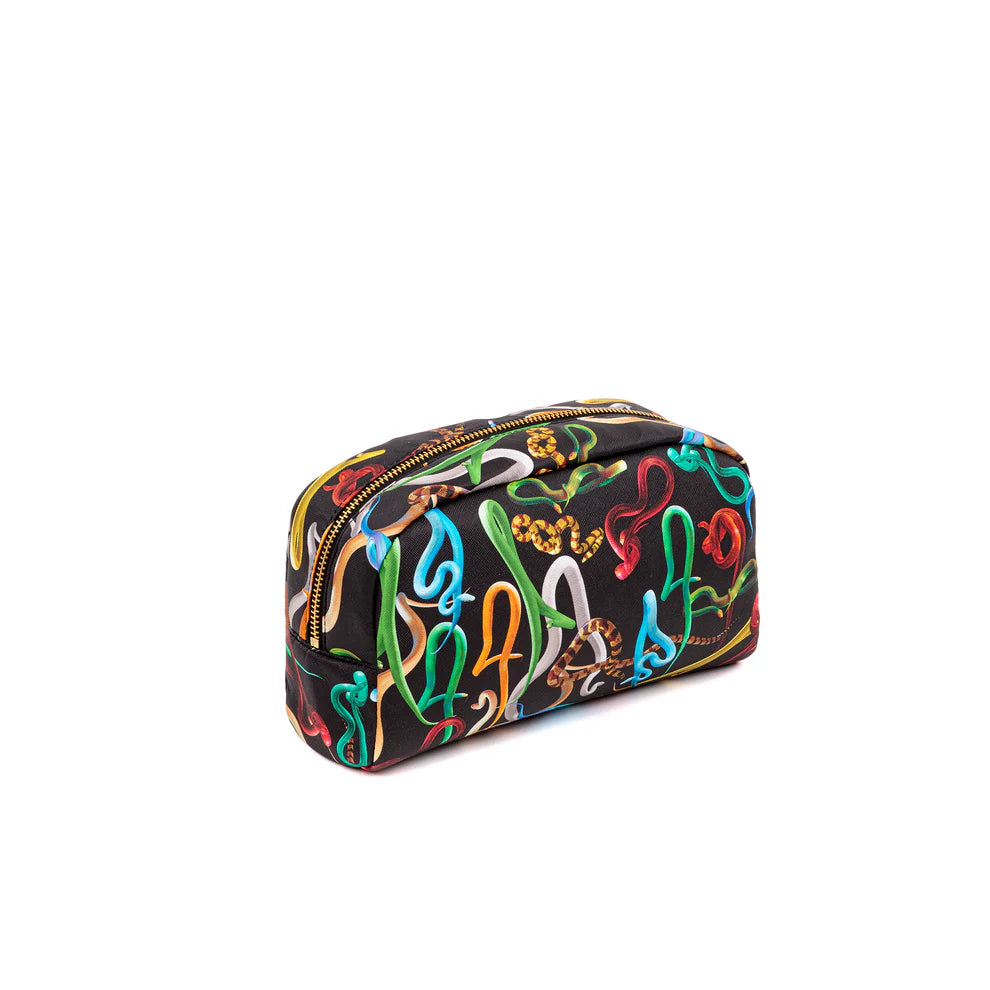 SELETTI - BEAUTY-CASE IN PU STAMPATO"TOILETPAPER" SNAKES