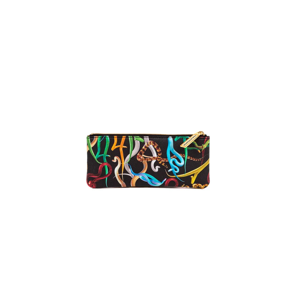 Seletti "Toiletpaper" Astuccio in PU Stampato Snakes - cm 21x9