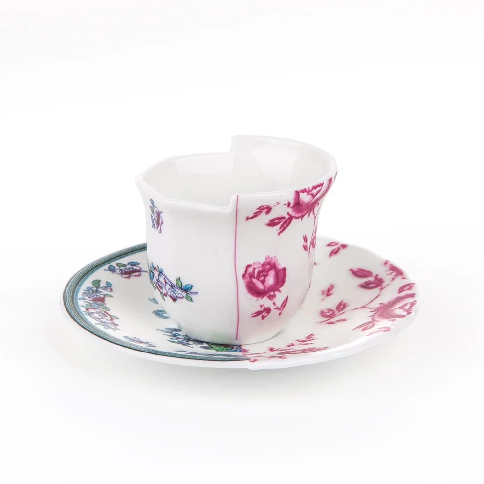 SELETTI - TAZZINA DA CAFFÈ CON PIATTINO IN PORCELLANA "HYBRID-LEONIA"