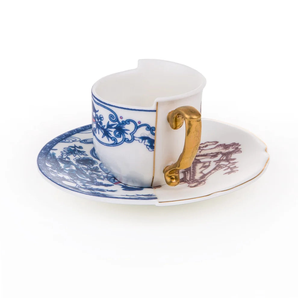 SELETTI - TAZZINA DA CAFFÈ CON PIATTINO IN PORCELLANA "HYBRID-EUFEMIA"