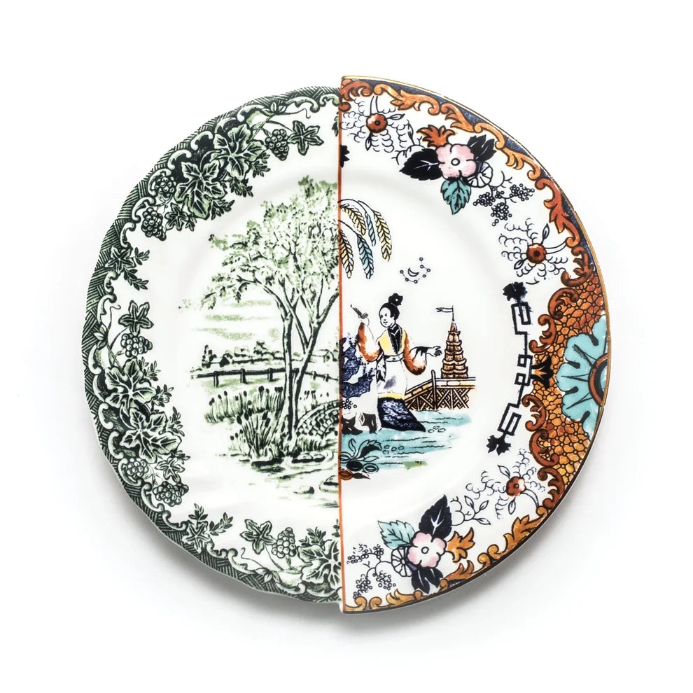 SELETTI PIATTO PIANO IN PORCELLANA ø Cm.27,5 h.2,3 "HYBRID-IPAZIA"