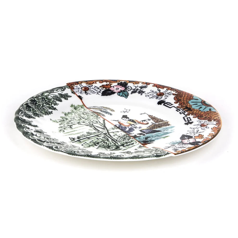 SELETTI PIATTO PIANO IN PORCELLANA ø Cm.27,5 h.2,3 "HYBRID-IPAZIA"