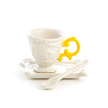 SELETTI SET DA CAFFE' IN PORCELLANA "I-WARES" MANICO GIALLO