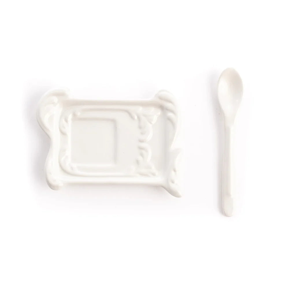 SELETTI SET DA CAFFE' IN PORCELLANA "I-WARES" MANICO ARANCIO