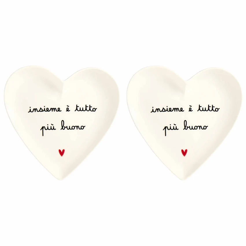 SIMPLE DAY SET 2 PIATTI CUORE 18CM INSIEME E' TUTTO PIU' BUONO