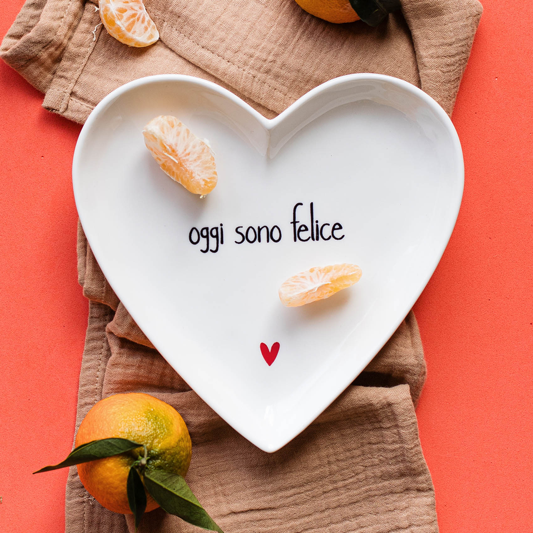 SET 2 PIATTI CUORE 18CM OGGI SONO FELICE