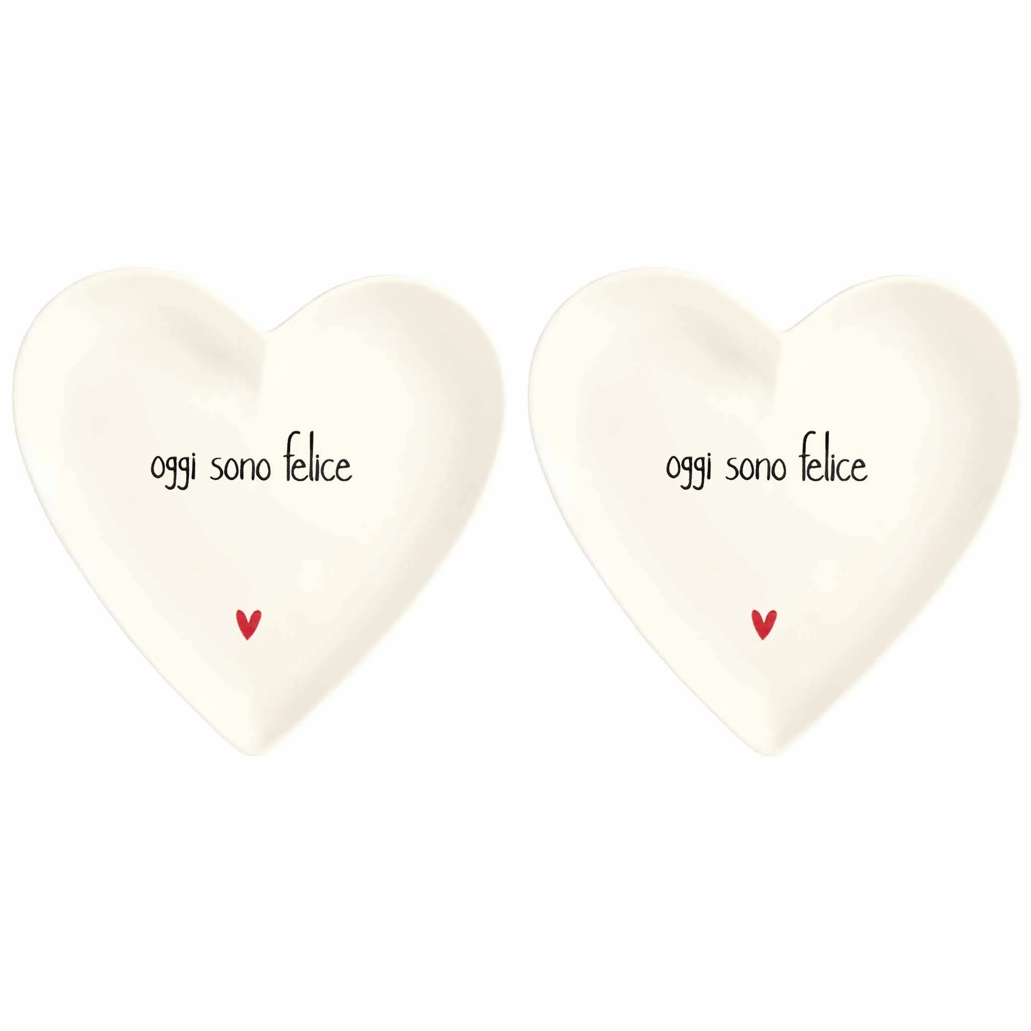 SET 2 PIATTI CUORE 18CM OGGI SONO FELICE