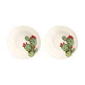 SIMPLE DAY - Set 2 Piatti Fondi in Gres – Decoro Fico d’India Ø20 cm