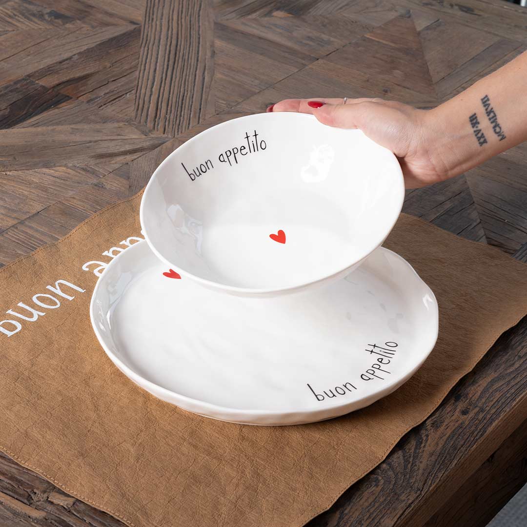 SIMPLE DAY - SET 2 PIATTI PIANI BUON APPETITO